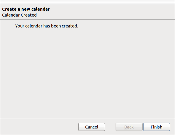 Thunderbird Calendar Created