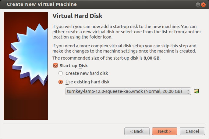 Turnkey Linux virtual machine disk